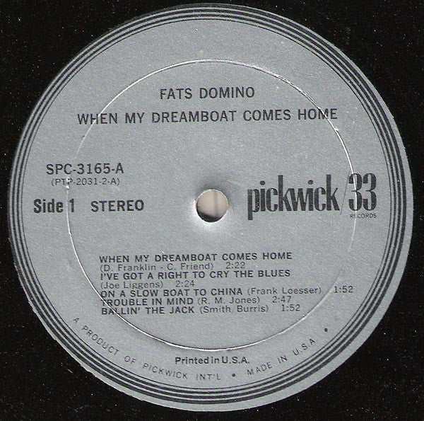 Fats Domino : When My Dreamboat Comes Home (LP, Comp, RE)