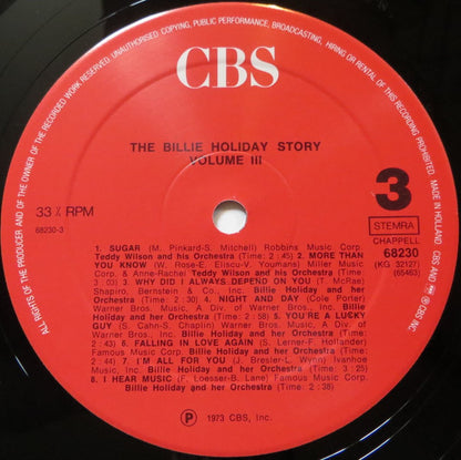 Billie Holiday : The Billie Holiday Story Volume III (2xLP, Album, Comp, RE)