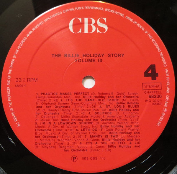 Billie Holiday : The Billie Holiday Story Volume III (2xLP, Album, Comp, RE)