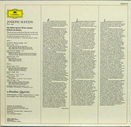 Joseph Haydn, Amadeus-Quartett : Die Sieben Letzten Worte Unseres Erlösers Am Kreuze = The Seven Last Words Of Our Saviour On The Cross (LP)