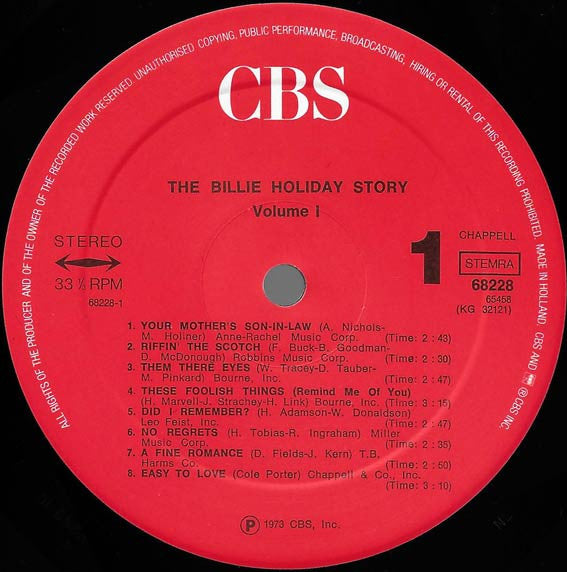 Billie Holiday : The Billie Holiday Story Volume I (2xLP, Comp, RE)