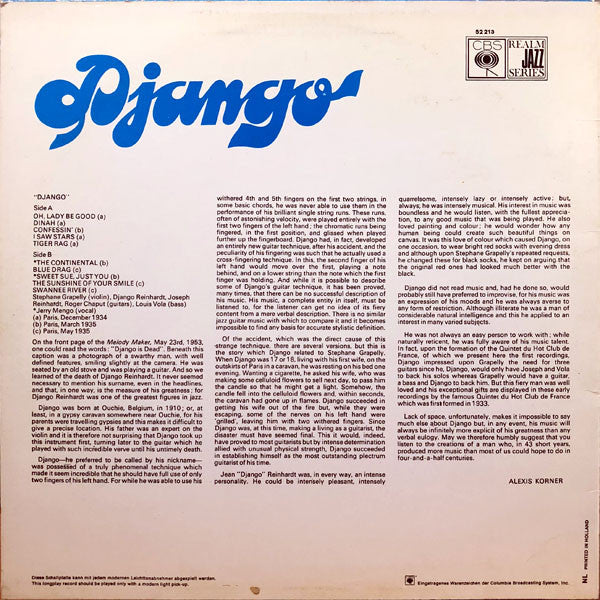 Django Reinhardt And Quintette Du Hot Club De France : Django (LP, Album, RE)