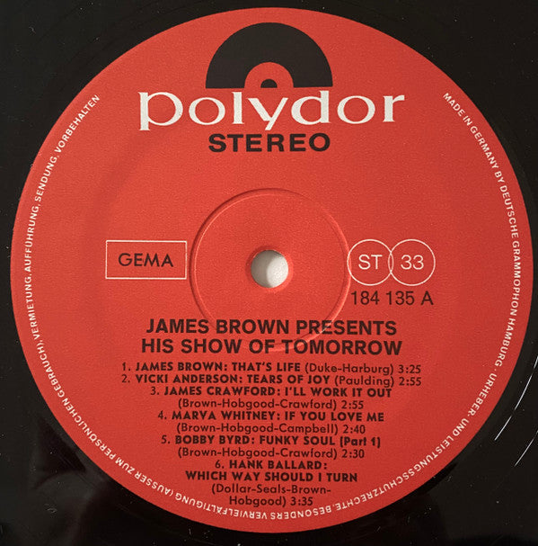 James Brown : Presents His Show Of Tomorrow (LP, Comp)