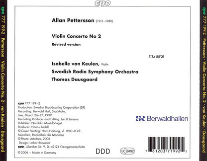 Allan Pettersson - Isabelle van Keulen, Sveriges Radios Symfoniorkester, Thomas Dausgaard : Violin Concerto No. 2 (CD, Album)