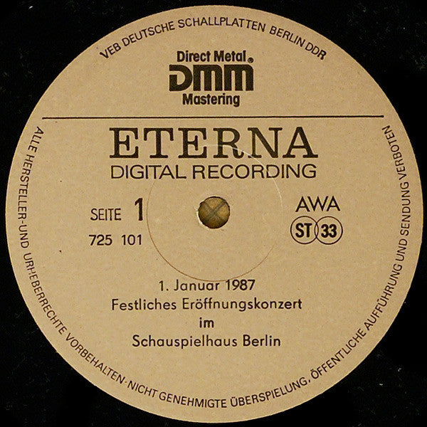 Various : 750 Jahre Berlin • Festliches Eröffnungskonzert (1. Januar 1987 Im Schauspielhaus Berlin) (2xLP)