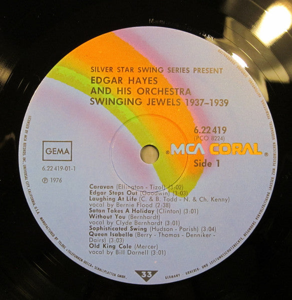 Edgar Hayes And His Orchestra : Swinging Jewels 1937 - 1939 (LP, Comp)