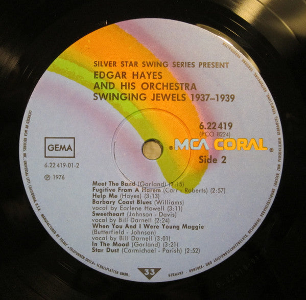 Edgar Hayes And His Orchestra : Swinging Jewels 1937 - 1939 (LP, Comp)