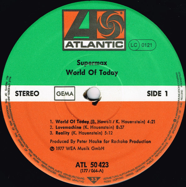 Supermax : World Of Today (LP, Album)