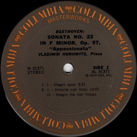 Vladimir Horowitz - Ludwig van Beethoven : Appassionata Sonata / Waldstein Sonata (LP, Album)