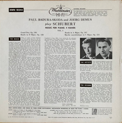Paul Badura-Skoda And Jörg Demus Play Franz Schubert : Music For Piano, 4 Hands - Vol. I (LP, Comp, Mono)