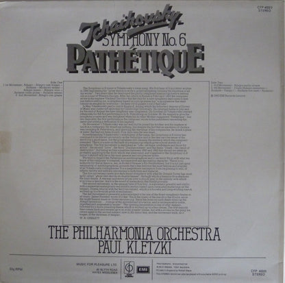 Pyotr Ilyich Tchaikovsky, Philharmonia Orchestra, Paul Kletzki : Symphony No. 6 Pathétique (LP, RE)