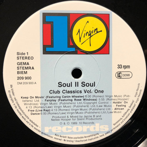 Soul II Soul : Club Classics Vol. One (LP, Album)