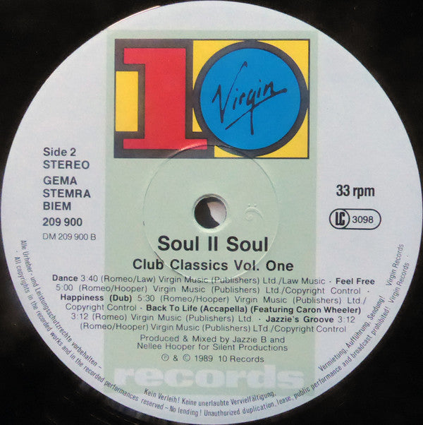 Soul II Soul : Club Classics Vol. One (LP, Album)