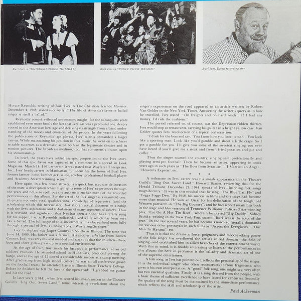 Burl Ives : The Best Of Burl Ives (2xLP, Comp, RE)