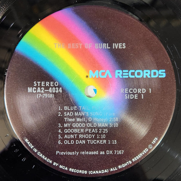 Burl Ives : The Best Of Burl Ives (2xLP, Comp, RE)