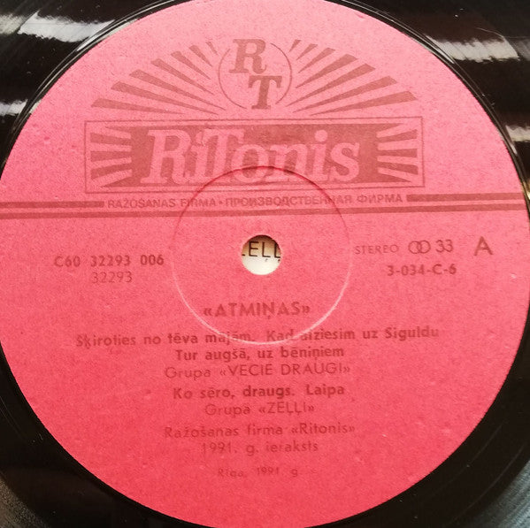 Vecie Draugi, Zeļļi, Lauku Muzikanti, Auda : Atmiņas Ziņģes (LP, Comp)