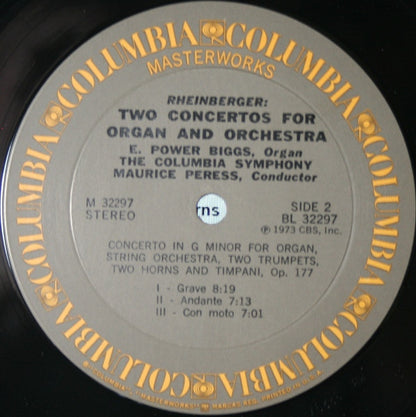 E. Power Biggs, Josef Rheinberger : Two Concertos For Organ & Orchestra (LP, Album)