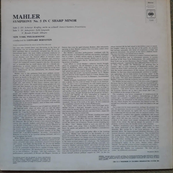 Gustav Mahler, Leonard Bernstein · New York Philharmonic, Jennie Tourel : Symphony No. 5 In C-Sharp Minor / Kindertotenlieder (2xLP)