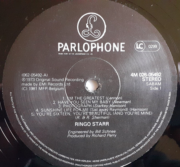 Ringo Starr : Ringo (LP, Album, RE)