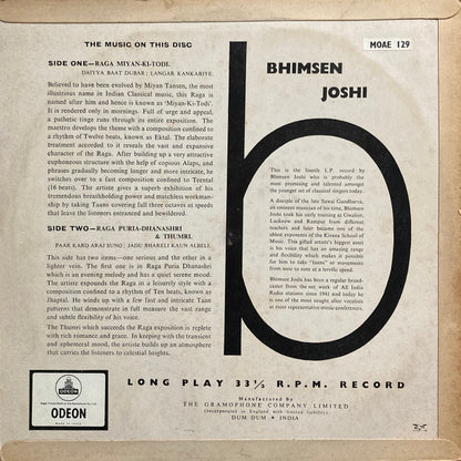 Bhimsen Joshi : Raga Miyan Ki Todi, Raga Puriya Dhanashri (LP)
