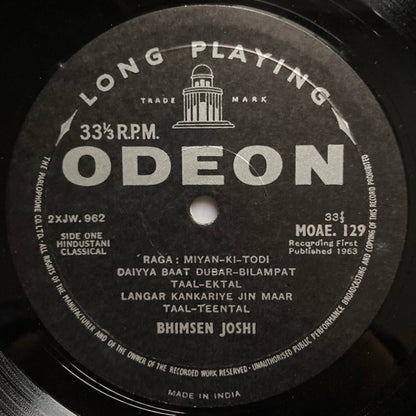 Bhimsen Joshi : Raga Miyan Ki Todi, Raga Puriya Dhanashri (LP)