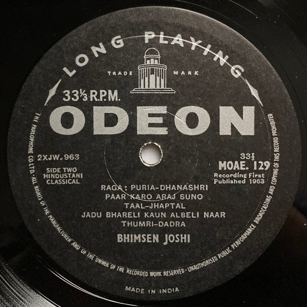 Bhimsen Joshi : Raga Miyan Ki Todi, Raga Puriya Dhanashri (LP)