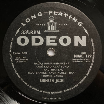 Bhimsen Joshi : Raga Miyan Ki Todi, Raga Puriya Dhanashri (LP)