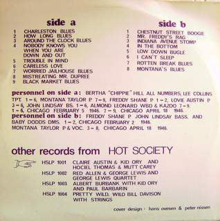 Bertha "Chippie" Hill Also Featuring Montana Taylor & Freddie Shayne : Bertha "Chippie" Hill (LP, Album)