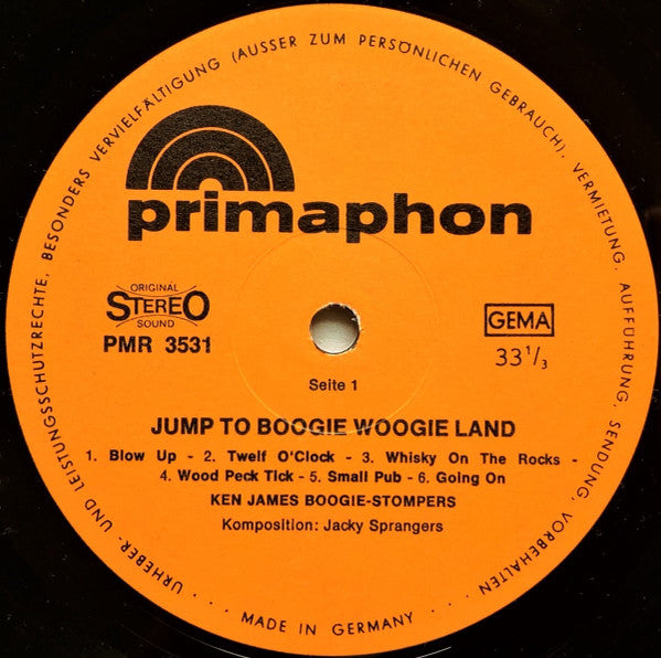 Ken James Boogie-Stompers : Jump To Boogie Woogie Land (LP, Album)