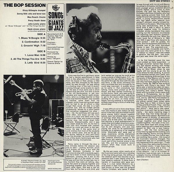 Dizzy Gillespie / Sonny Stitt / John Lewis (2) / Percy Heath / Max Roach / Hank Jones : The Bop Session (LP, Album)