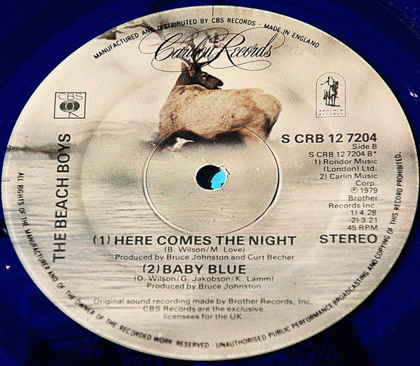 The Beach Boys : Here Comes The Night (12", Single, Ltd, Blu)