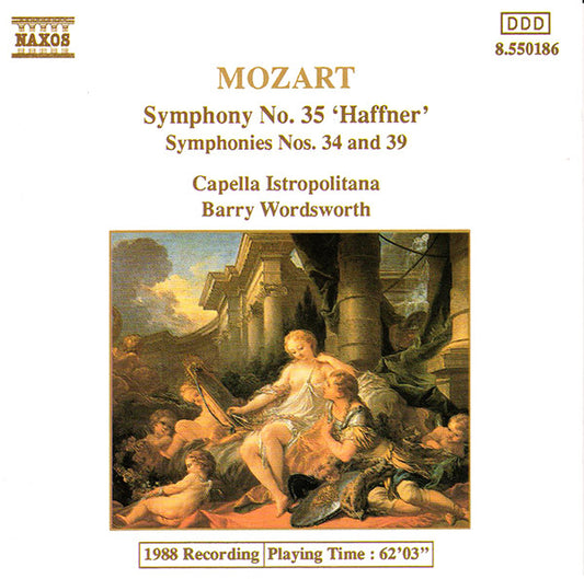 Wolfgang Amadeus Mozart - Capella Istropolitana, Barry Wordsworth : Symphony No.35 'Haffner', Symphonies No.34 and 39 (CD, Album)