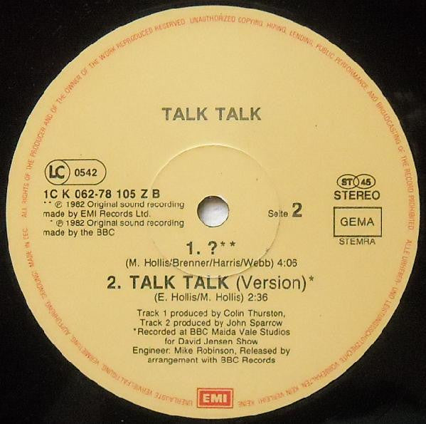 Talk Talk : Talk Talk (12", Maxi)