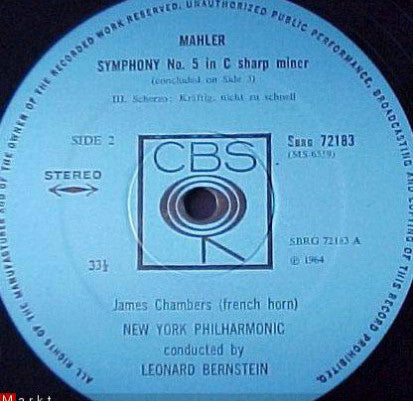 Gustav Mahler, Leonard Bernstein, New York Philharmonic : Symphony No. 5 In C-Sharp Minor / Kindertotenlieder (LP, Album)