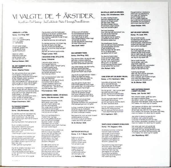 Kurt Ravn, Fini Høstrup, Jan zum Vohrde & Niels-Henning Ørsted Pedersen : Vi Valgte De 4 Årstider (LP, Album, RE)