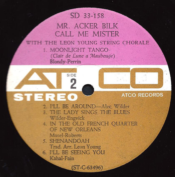 Acker Bilk With The Leon Young String Chorale : Call Me Mister (LP, Album)