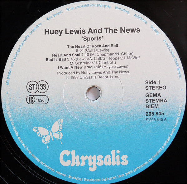 Huey Lewis & The News : Sports (LP, Album)