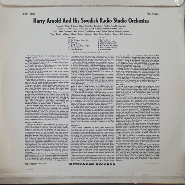 Harry Arnold & His Swedish Radio Studio Orchestra : This Is Harry And The Mystery Band (LP, Album, Mono)