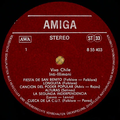 Inti Illimani : Viva Chile ! (LP, Album, Win)