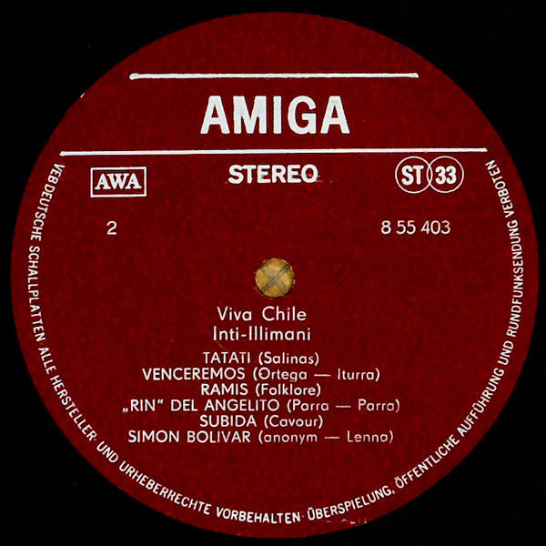Inti Illimani : Viva Chile ! (LP, Album, Win)