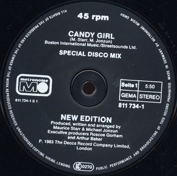 New Edition : Candy Girl (12", Maxi)