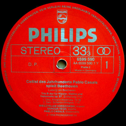 Ludwig van Beethoven - Pablo Casals Mit Wilhelm Kempff Und Sándor Végh : Cellist Des Jahrhunderts (2xLP, Comp)