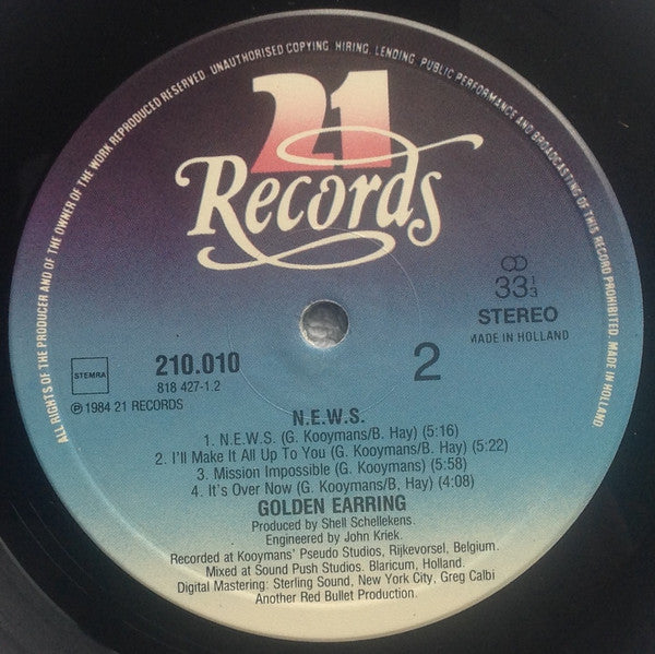 Golden Earring : N.E.W.S. (LP, Album)