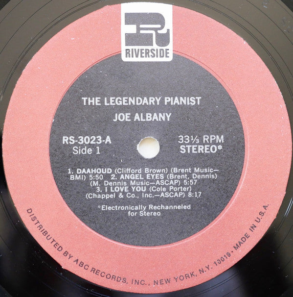 Joe Albany : The Legendary Jazz Pianist (LP, Album, RE, RM)