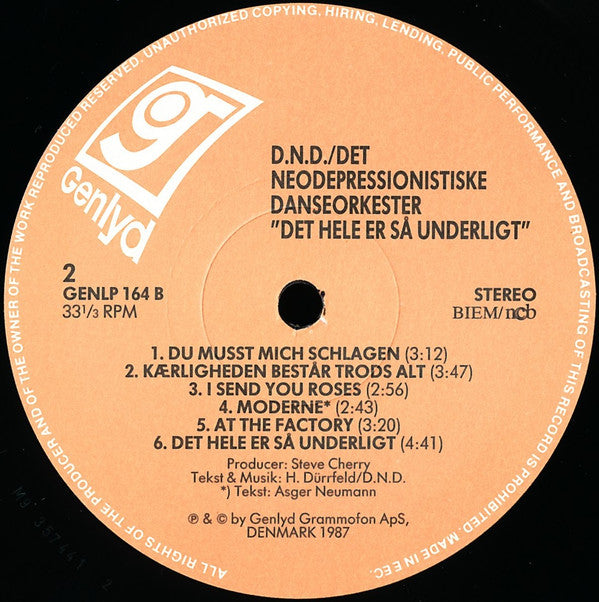 Det Neodepressionistiske Danseorkester : Det Hele Er Så Underligt (LP, Album)