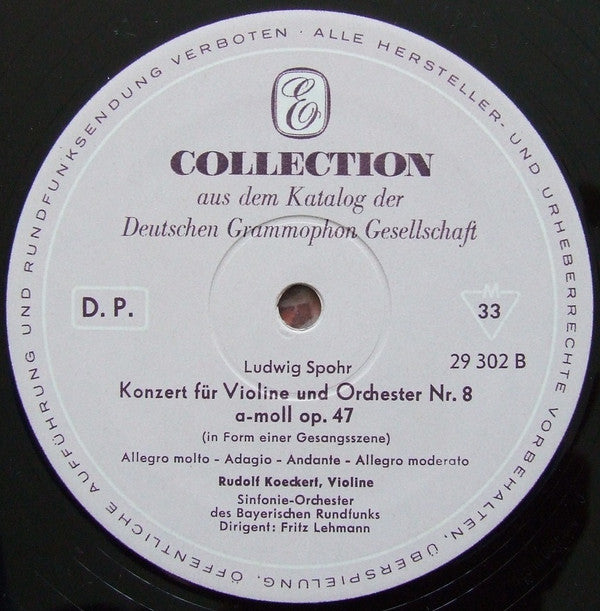 Ludwig van Beethoven / Louis Spohr - Rudolf Koeckert : Violin - Romanzen / Violin - Konzert A-Moll (LP, RE)
