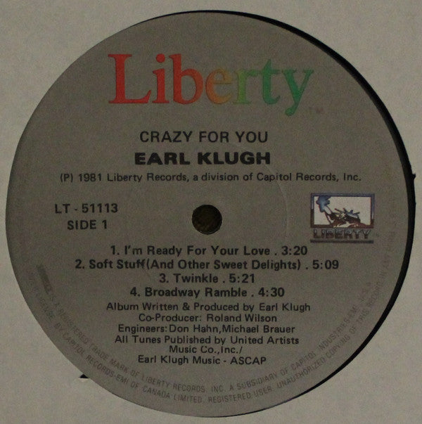 Earl Klugh : Crazy For You (LP, Album)
