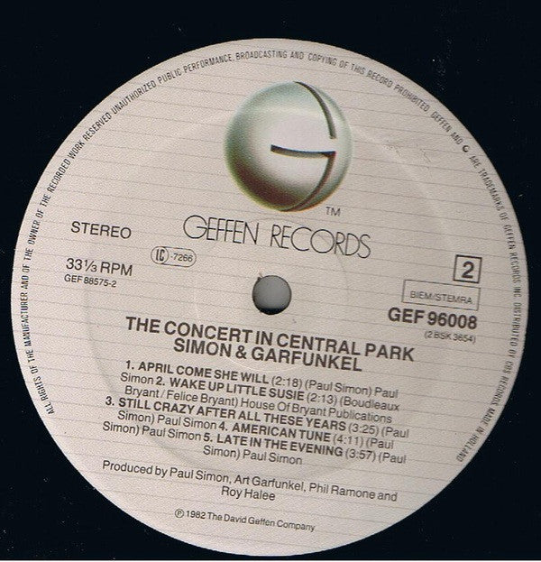 Simon & Garfunkel : The Concert In Central Park (2xLP, Album, Gat)