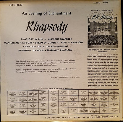 101 Strings : Rhapsody (LP, Album)