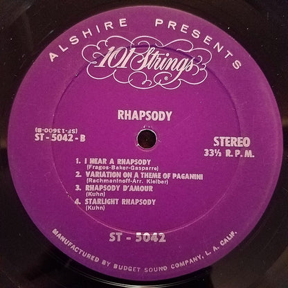 101 Strings : Rhapsody (LP, Album)